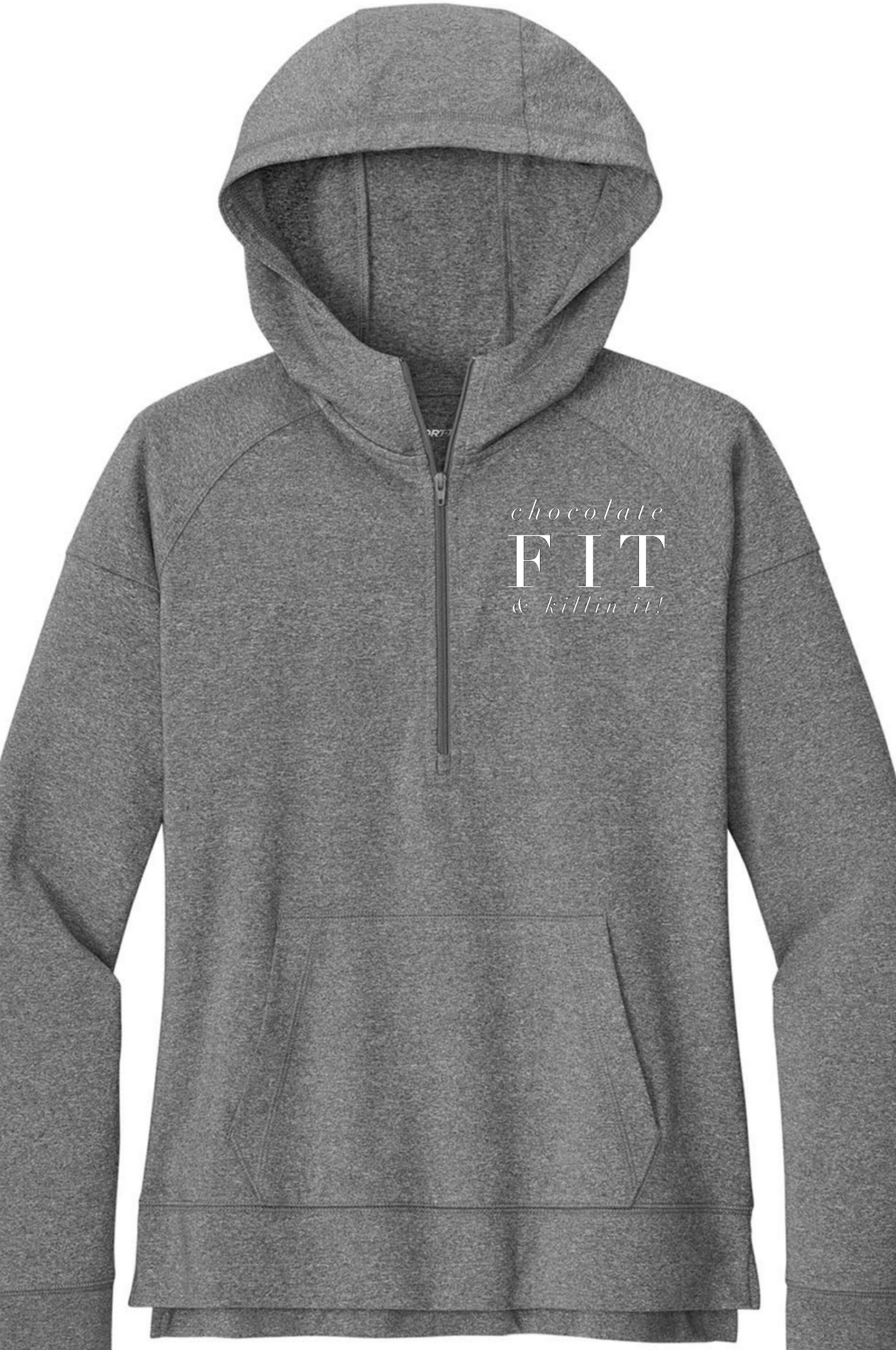 Chocolate Fit & Killin' It 1/4 Zip Performance Hoodie