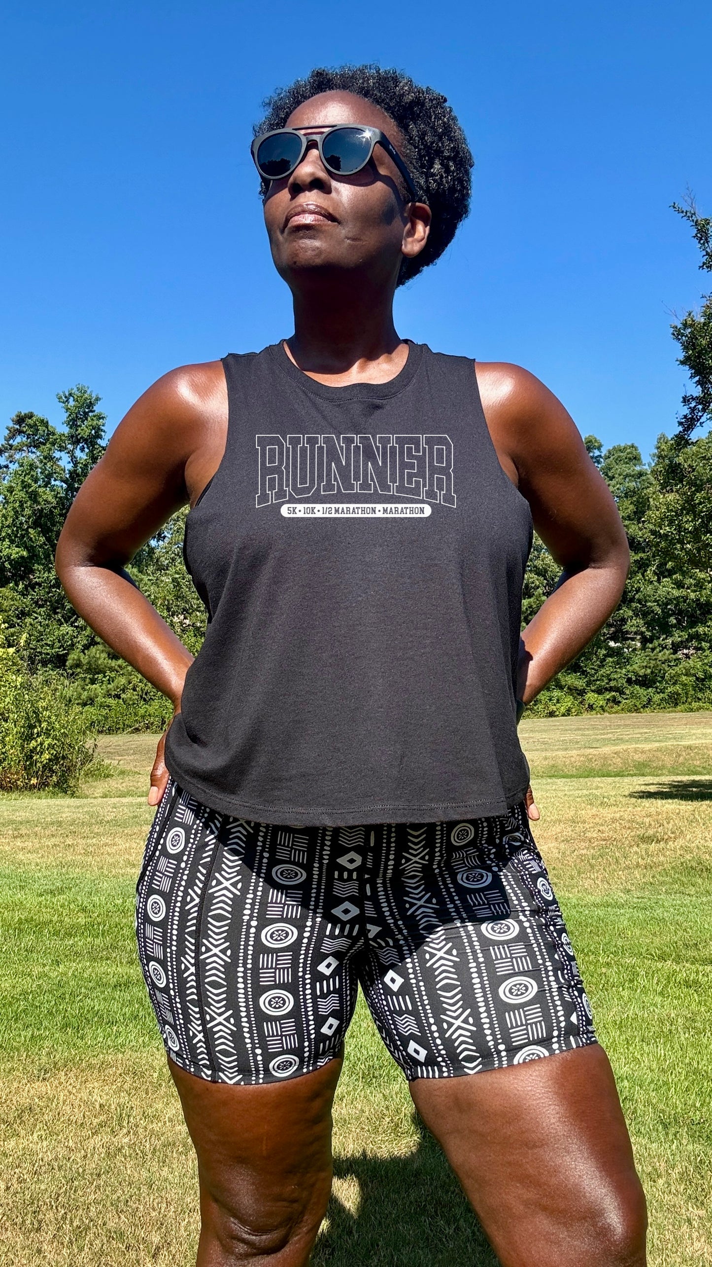 I Ran That Racerback Crop Tank