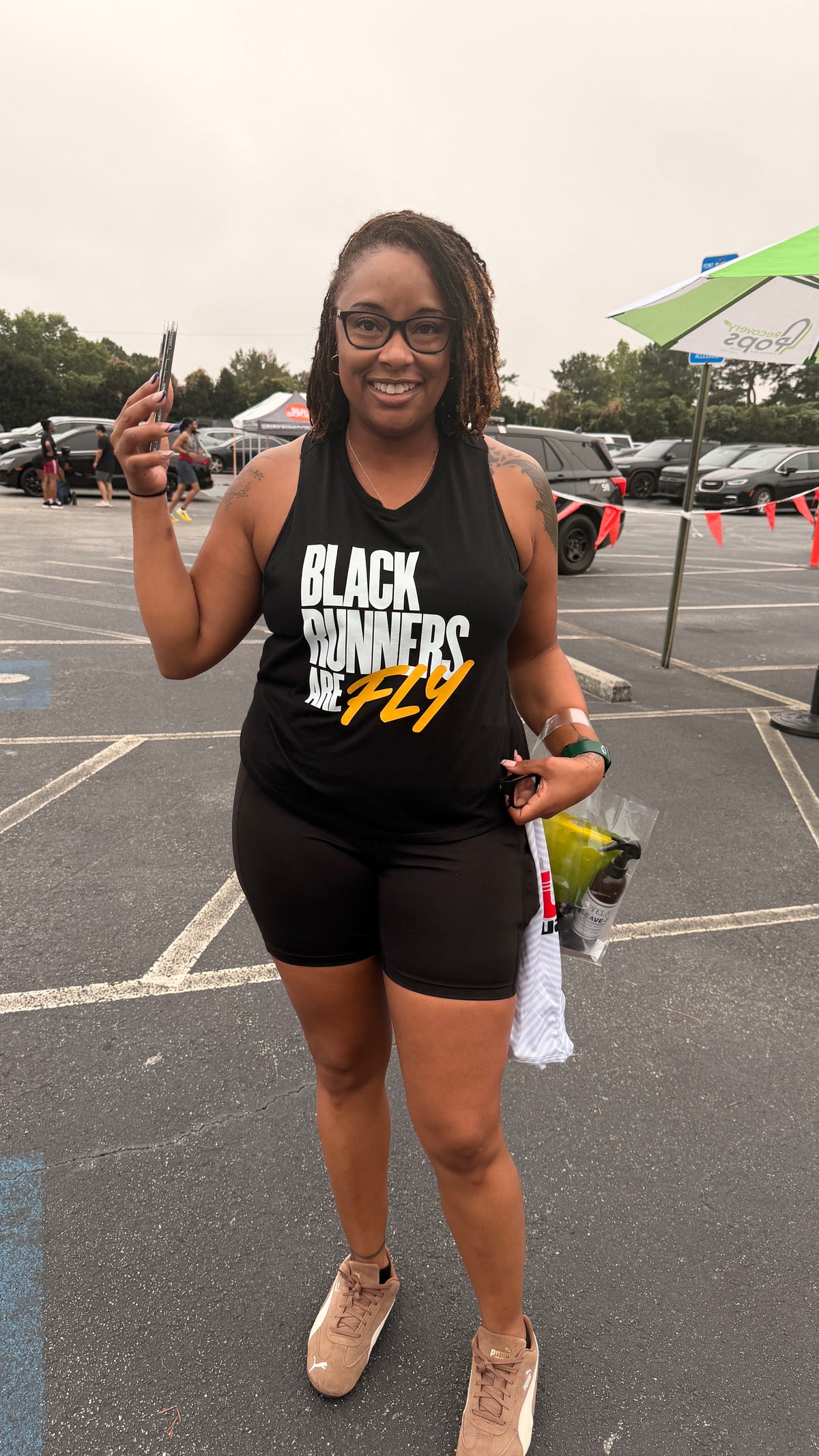 Black Runners Are Fly Racerback Crop Tank