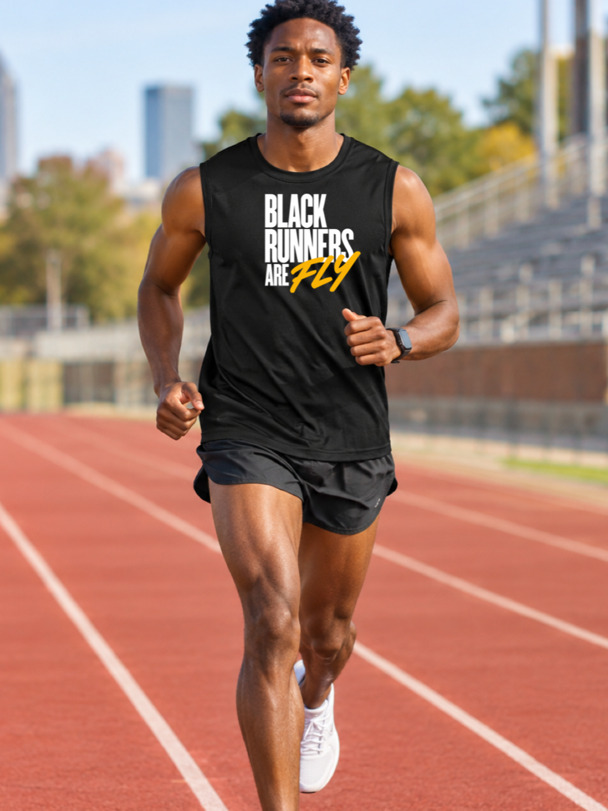 Men's Black Runners Are Fly  Muscle Tank