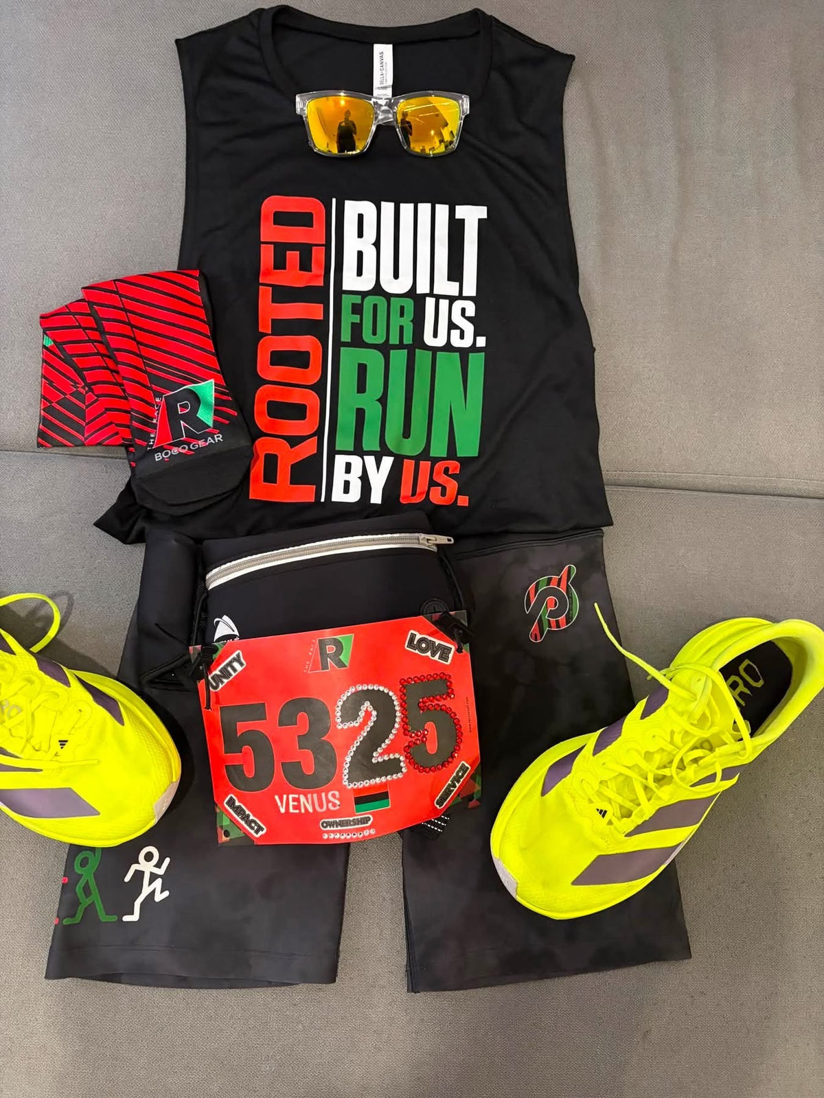 Rooted- Built For Us Run By Us  Muscle Tank