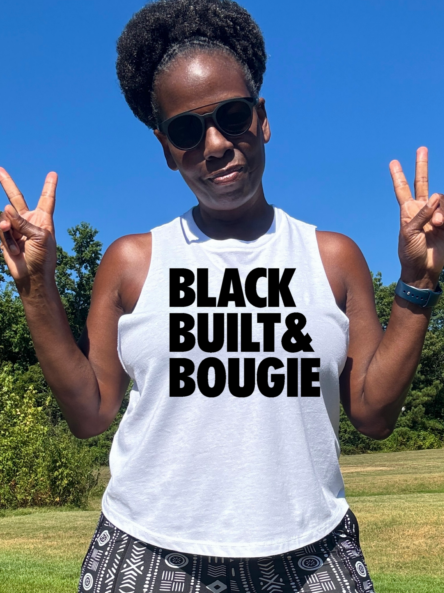 Black Built Bougie Racerback Crop Tank