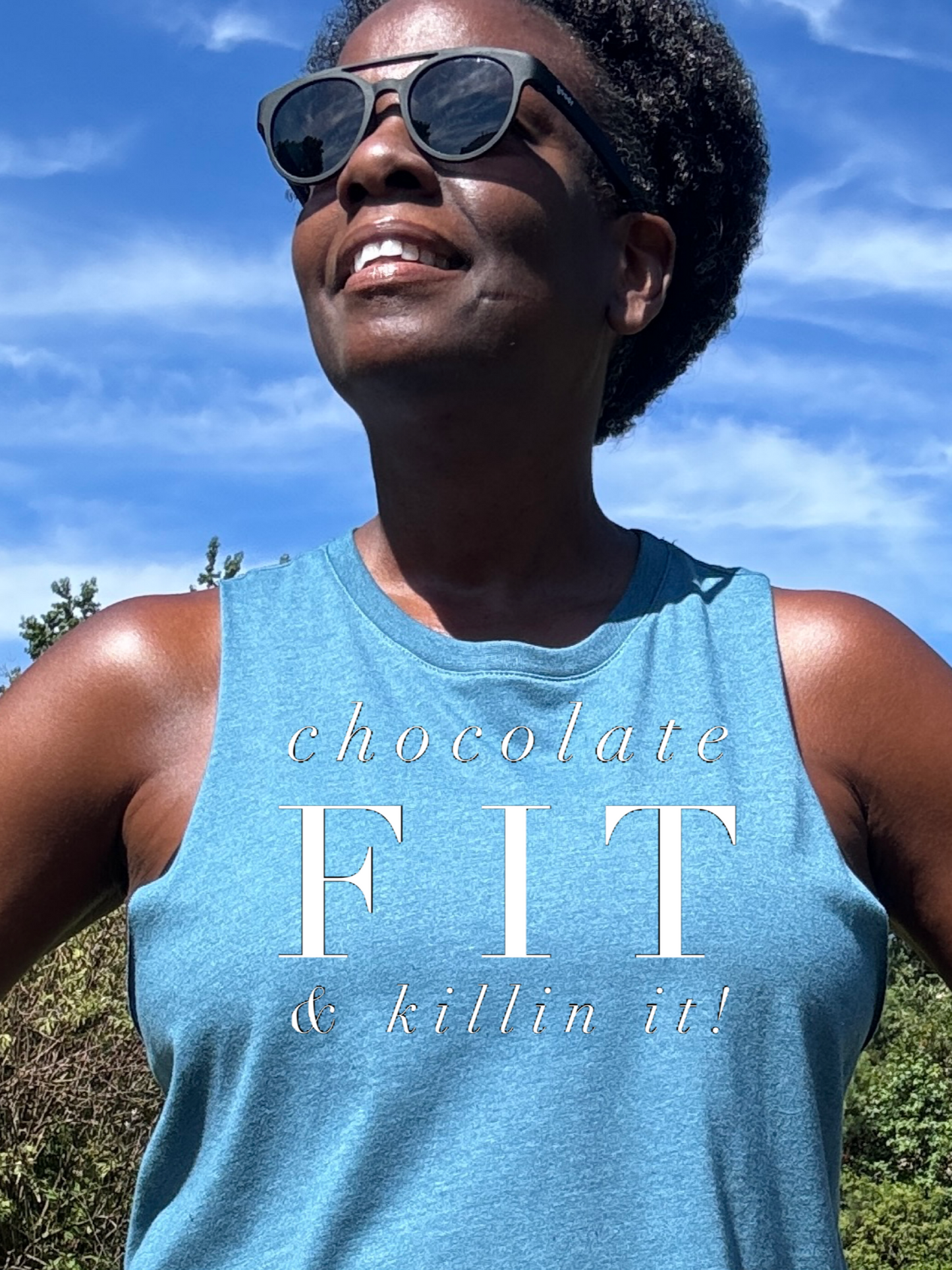 Chocolate Fit & Killin It Racerback Crop Tank