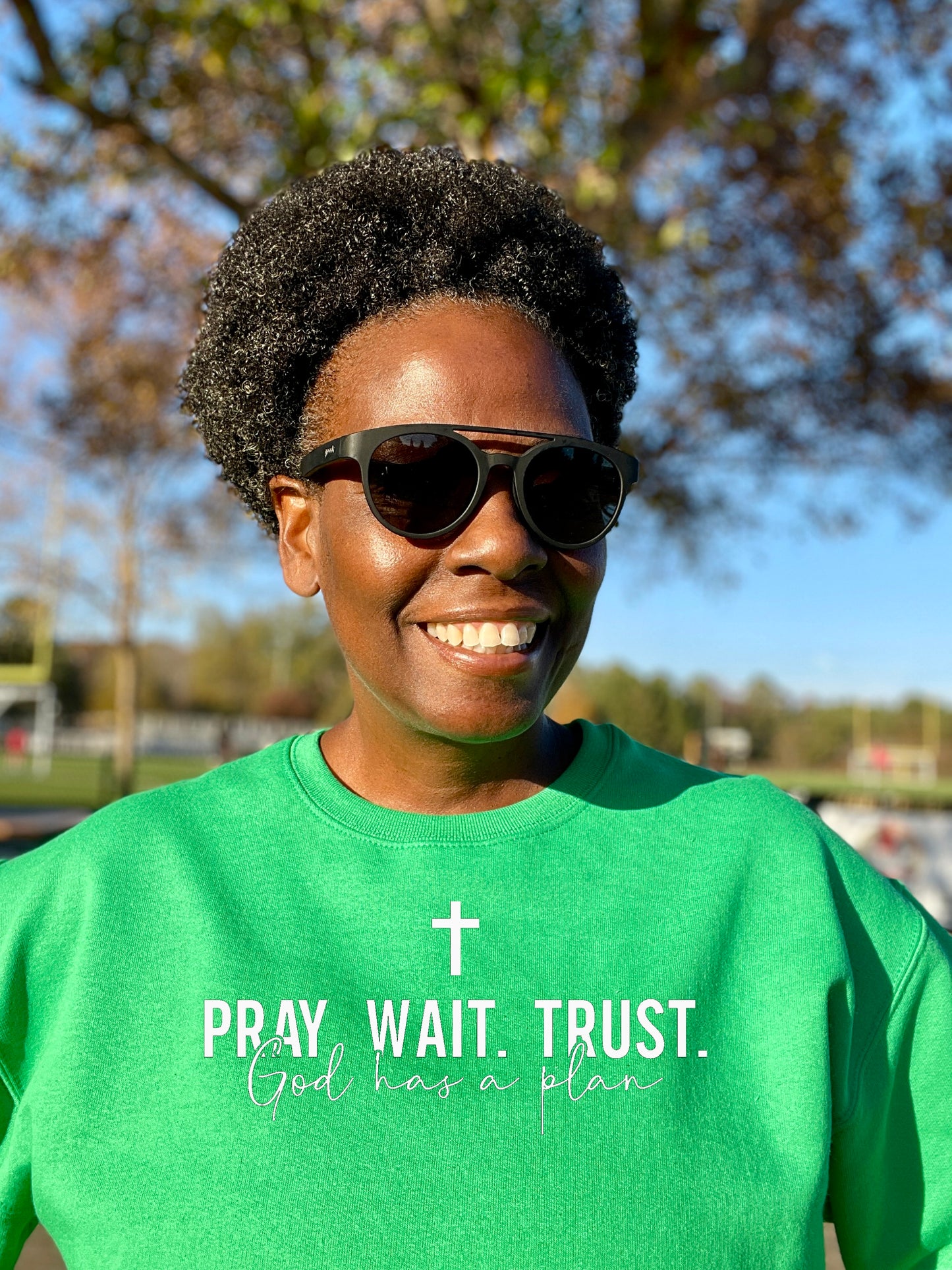 Pray Wait Trust God Has A Plan Crewneck Sweatshirt