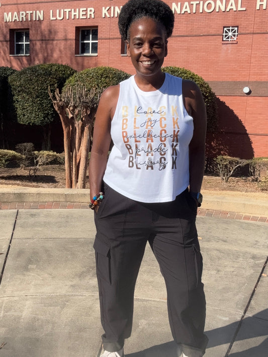 Black Love Joy Excellence Pride History Crop Tank top 