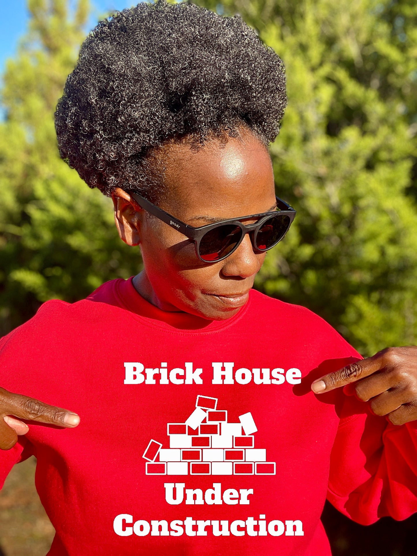 Brick House Under Construction  Crewneck Sweatshirt