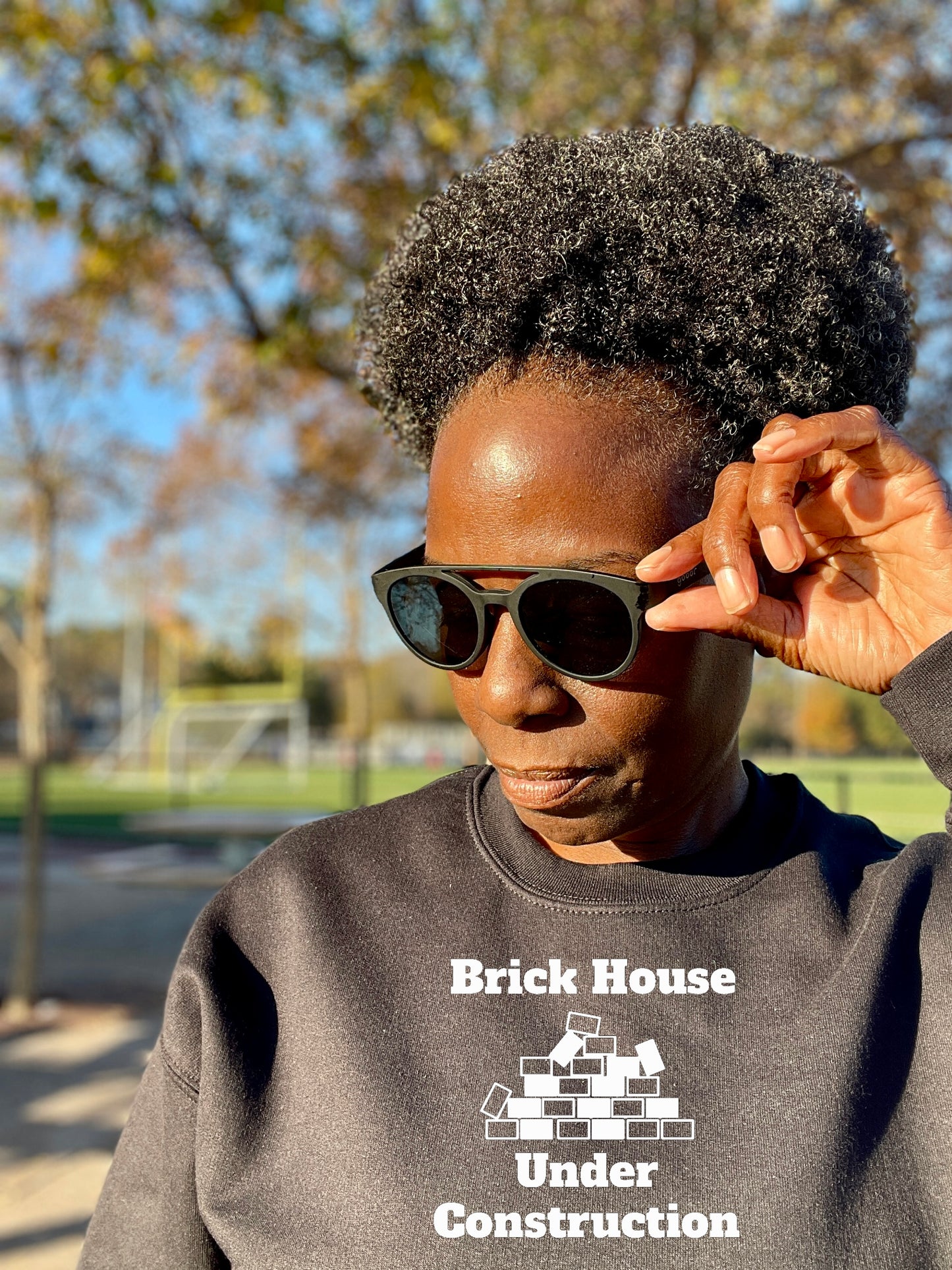 Brick House Under Construction  Crewneck Sweatshirt