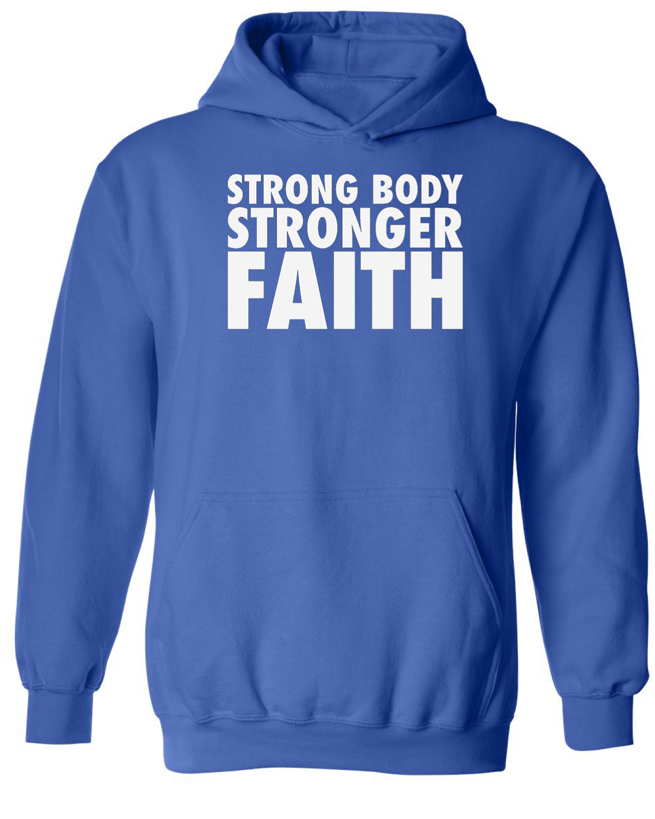 Men's Strong Body Stronger Faith Bright Colors Hoodie