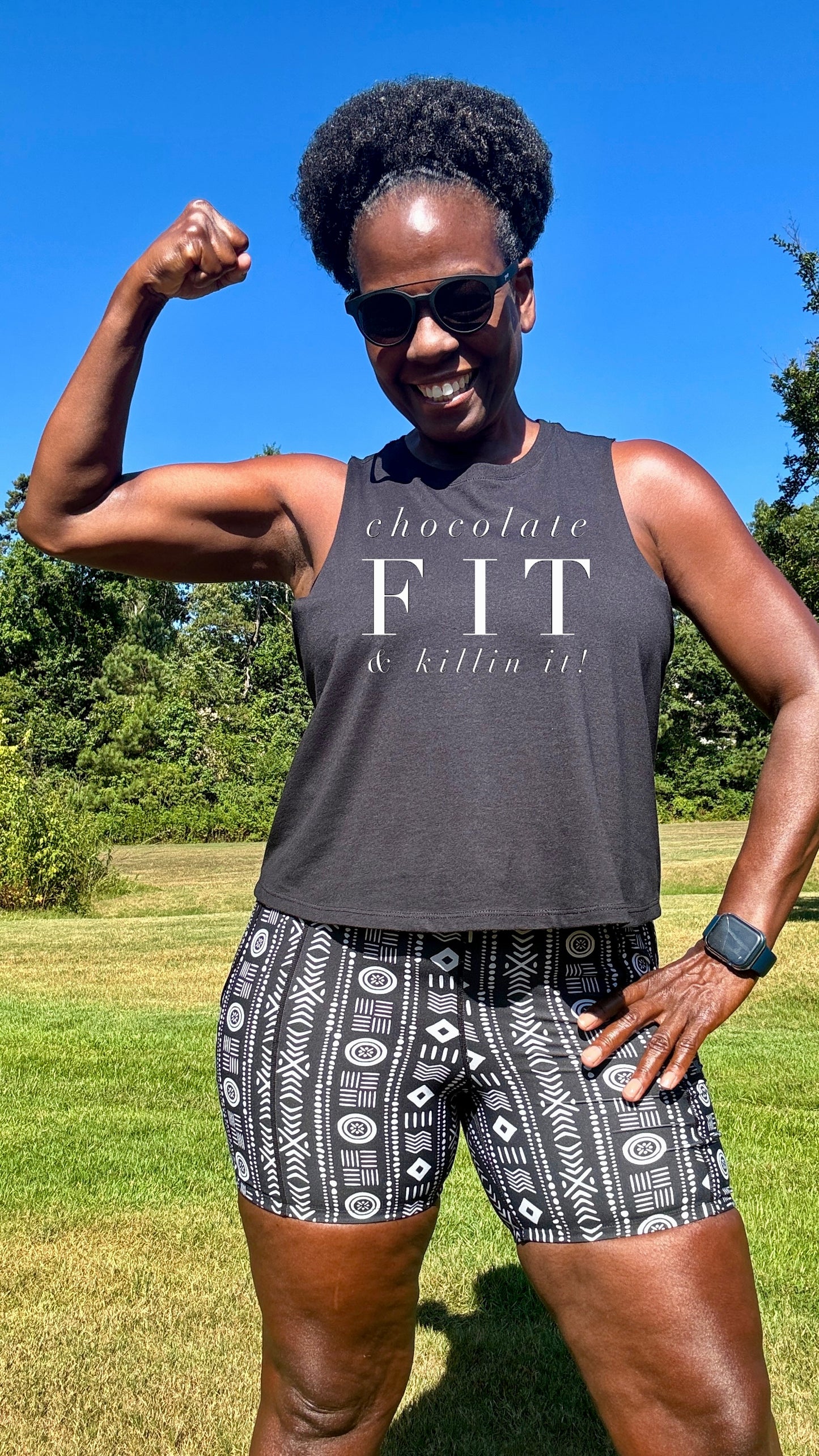 Chocolate Fit & Killin It Racerback Crop Tank