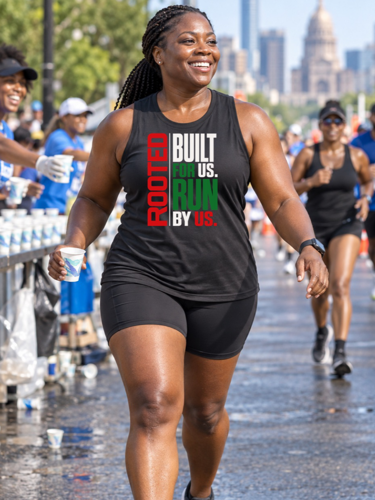 Rooted- Built For Us Run By Us  Muscle Tank