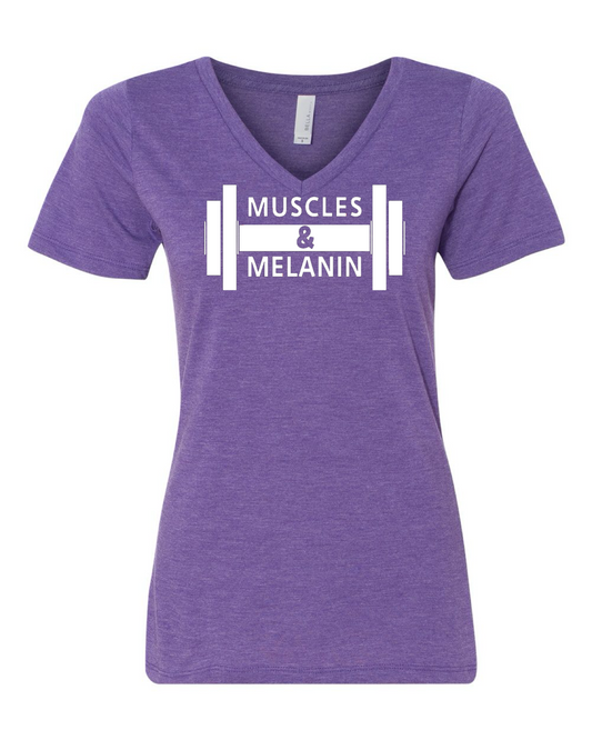 Muscles & Melanin Tri- Blend V-Neck T-Shirt