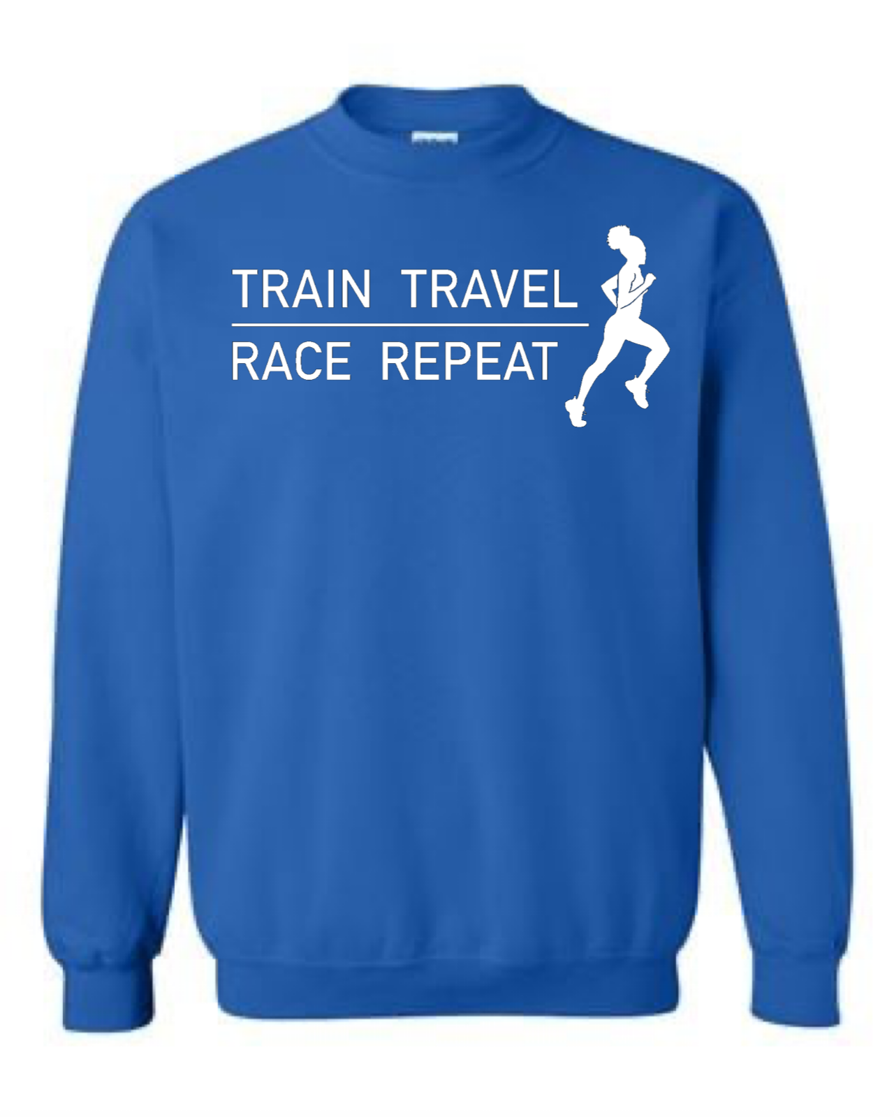 Train Travel Race Repeat Crewneck Sweatshirt