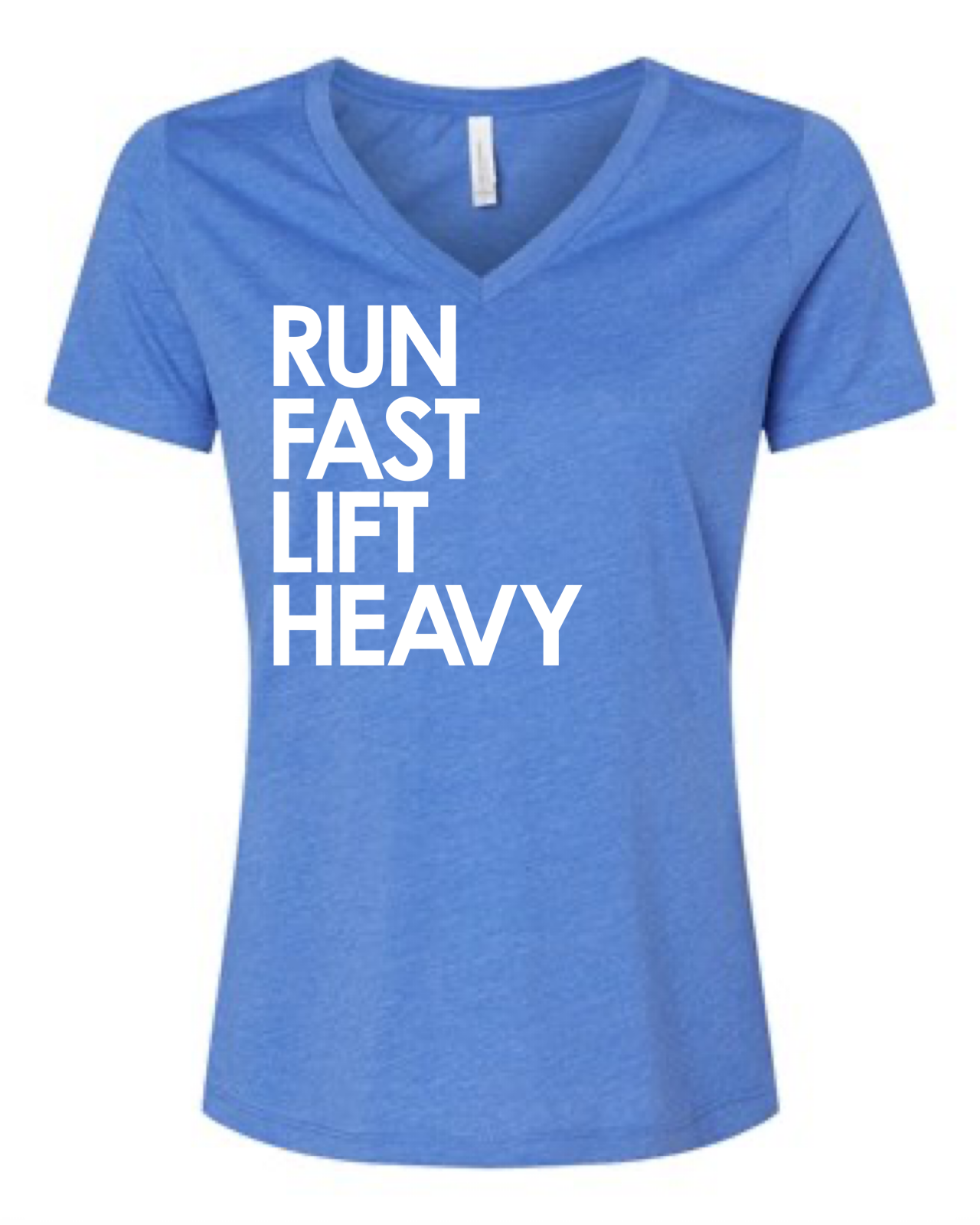 Run Fast Lift Heavy Tri- Blend V-Neck T-Shirt