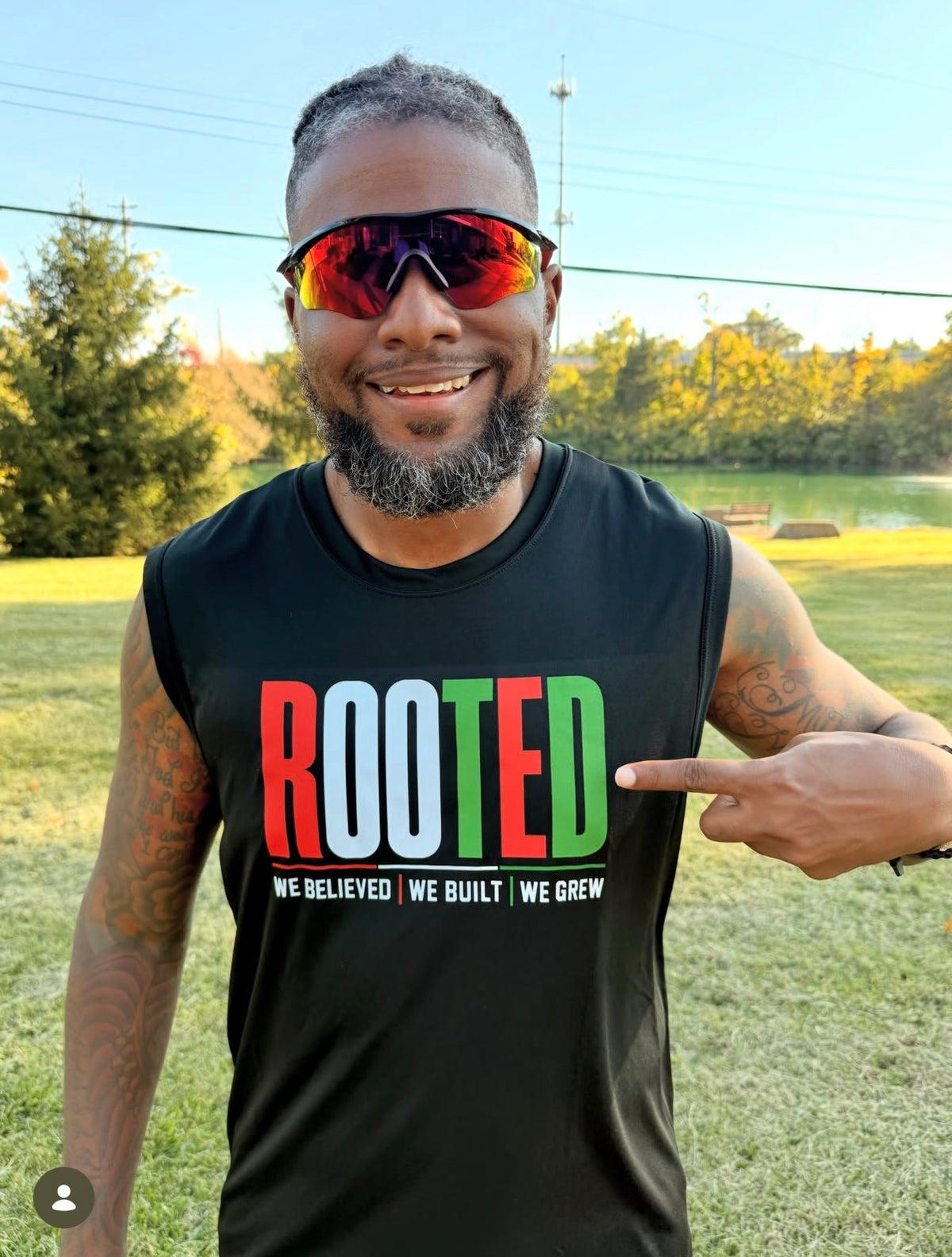 Men's Rooted: We Believed, We Built We Grew Muscle Tank
