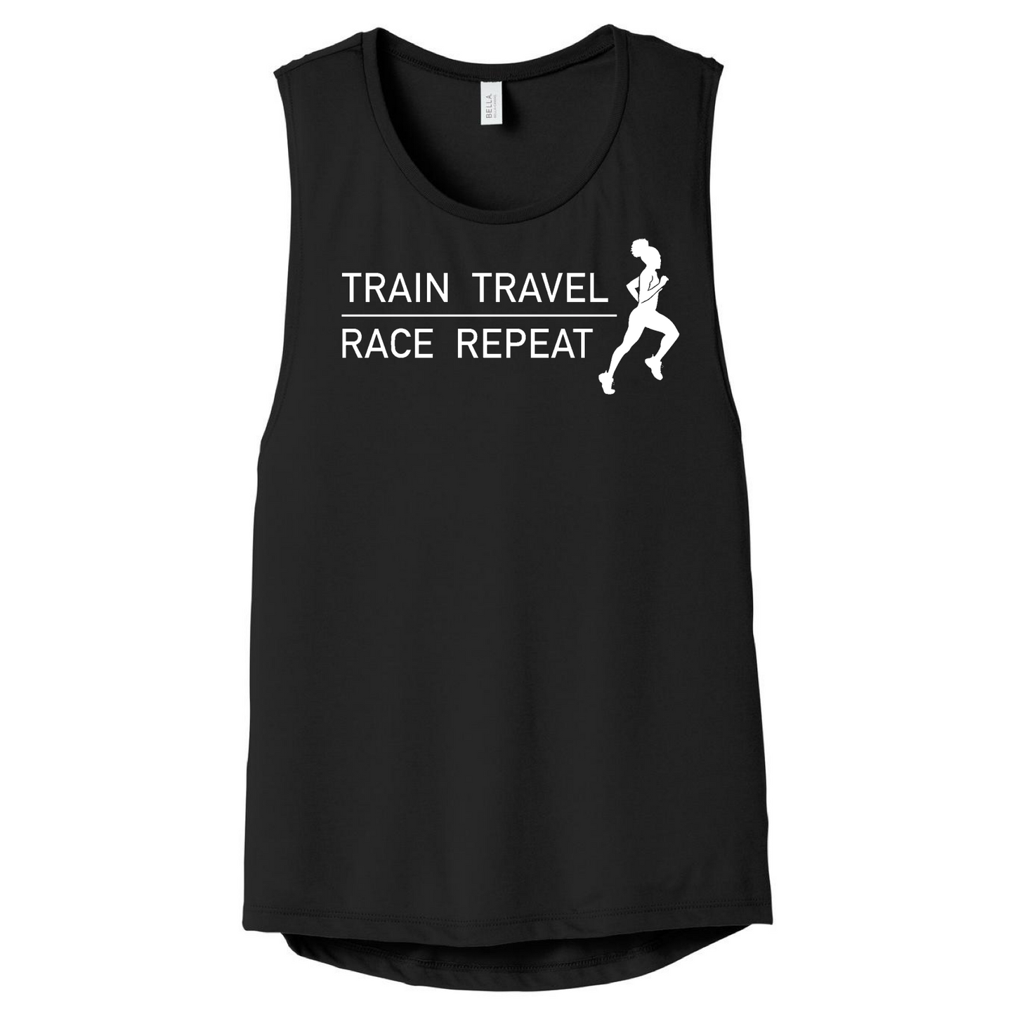 Train Travel Race Repeat  Muscle Tank - The Race