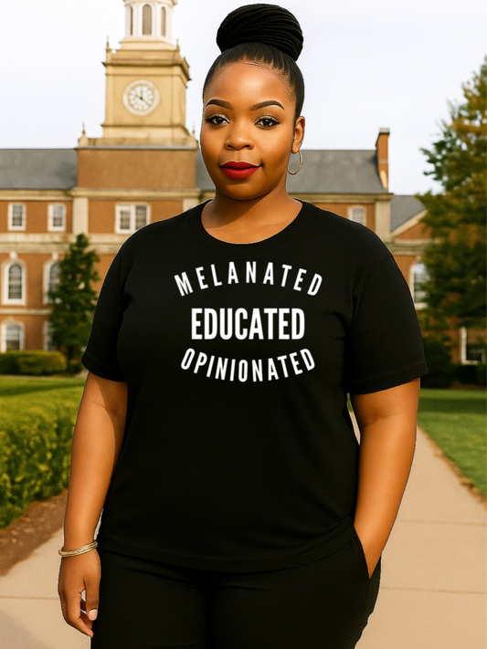 Melanated Educated Opinionated Tri-Blend  T-Shirt