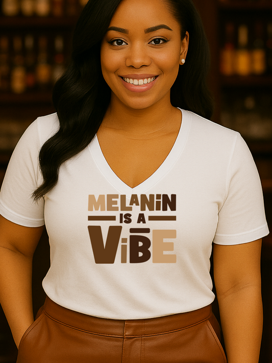 Melanin is a Vibe Tri- Blend V-Neck T-Shirt