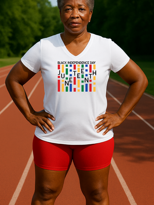 Black Independence Day Tri-Blend V-Neck T-shirt