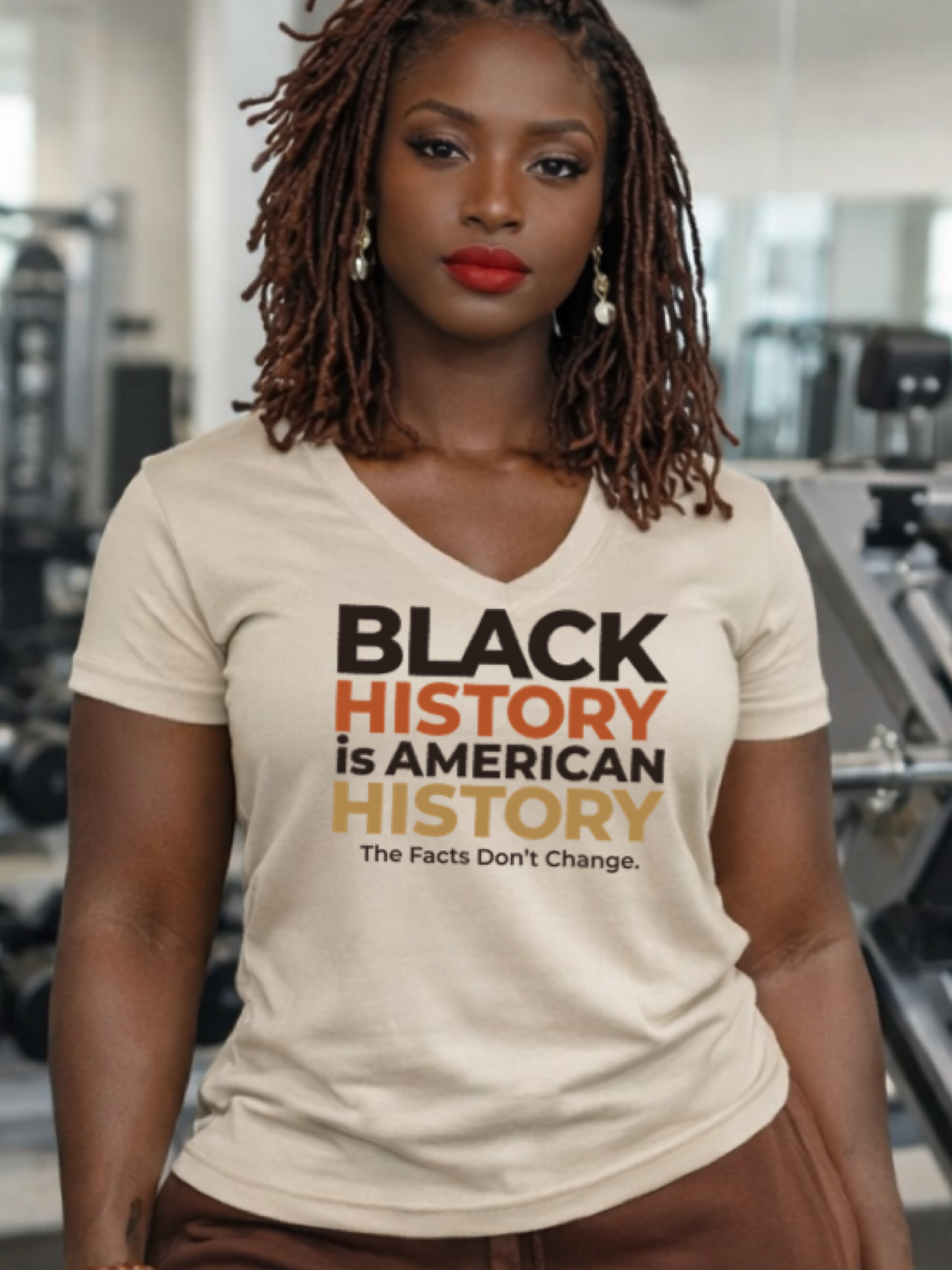 Black History Is American History Tri- Blend V-Neck T-Shirt