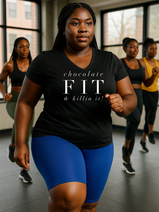 Chocolate Fit & Killin It V Neck T-shirt