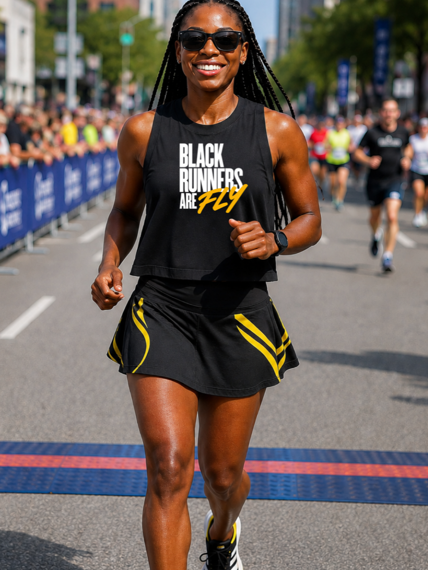 Black Runners Are Fly Crop Tank