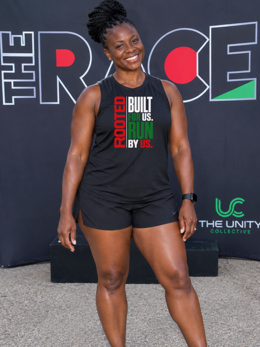 Rooted- Built For Us Run By Us  Muscle Tank