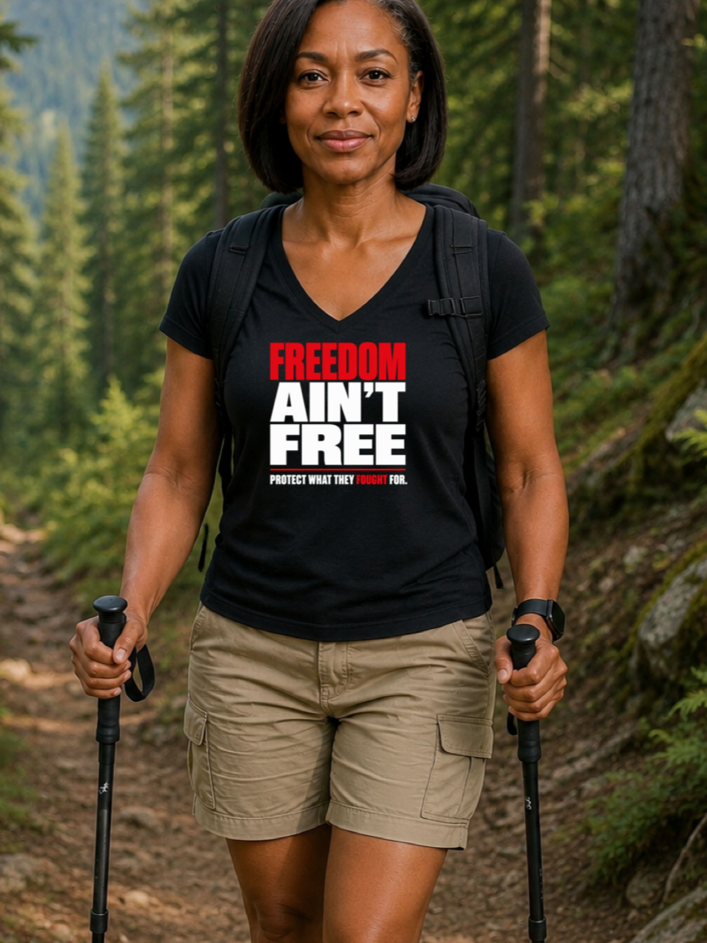 Freedom Ain't Free Tri- Blend V-Neck T-Shirt