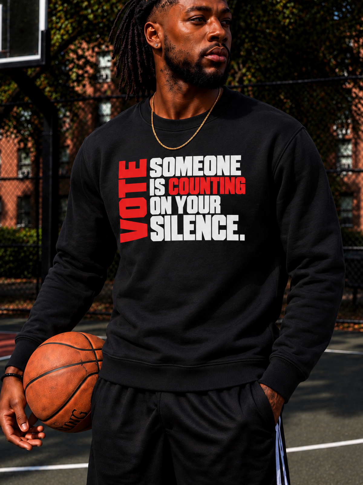 Men's Someone is Counting on Your Silence Vote Crewneck Sweatshirt