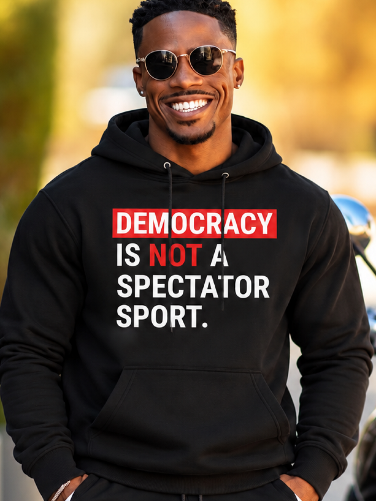 Men's Democracy is Not a Spectator Sport Hoodie