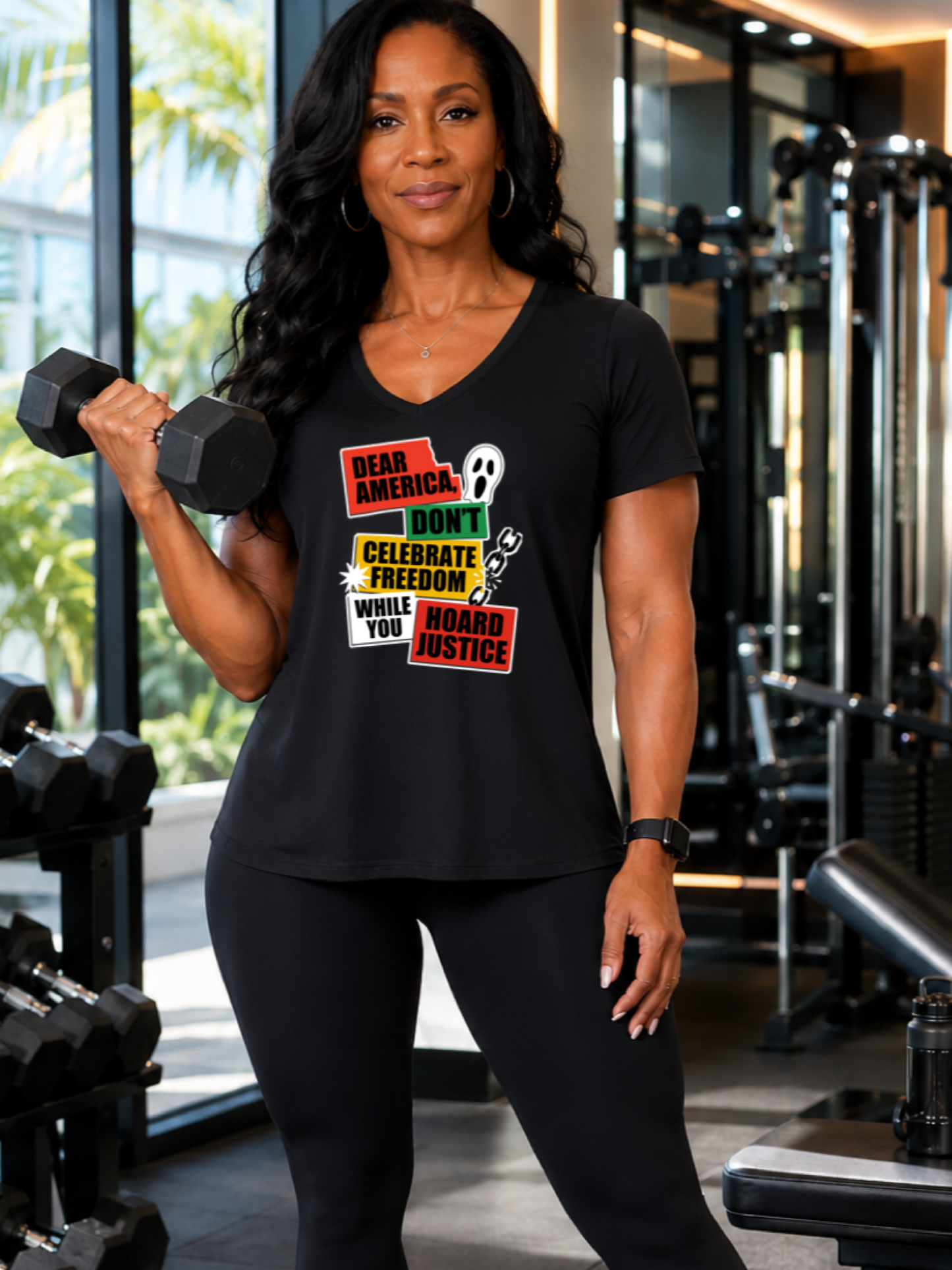 Dear America Tri- Blend V-Neck T-Shirt