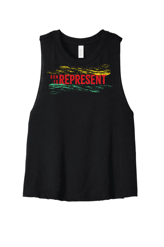 Run To Represent Racerback Crop Tank