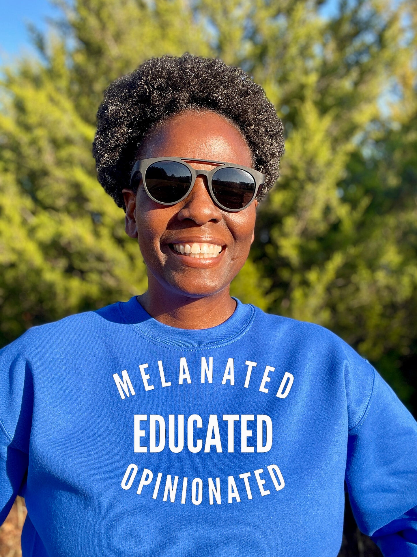 Melanated Educated Opinionated Crewneck Sweatshirt