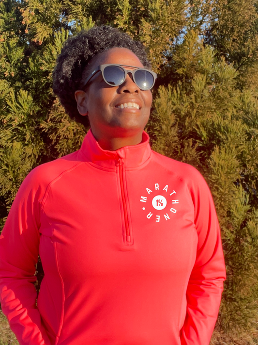 1% Marathoner  1/4 Zip Performance Pullover