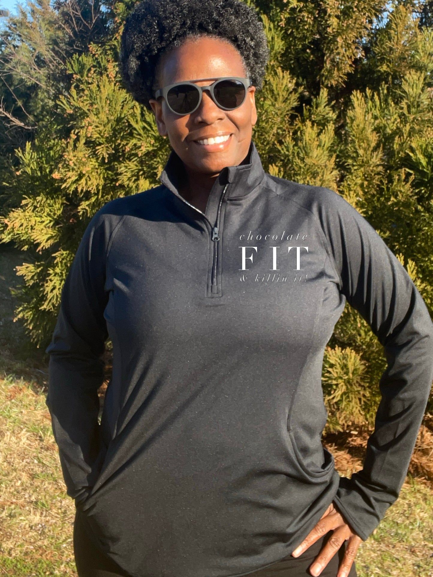 Chocolate Fit & Killin It 1/4 Zip Performance Pullover