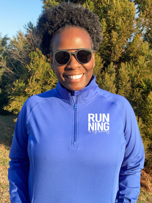 Running is My Therapy 1/4 Zip Performance Pullover