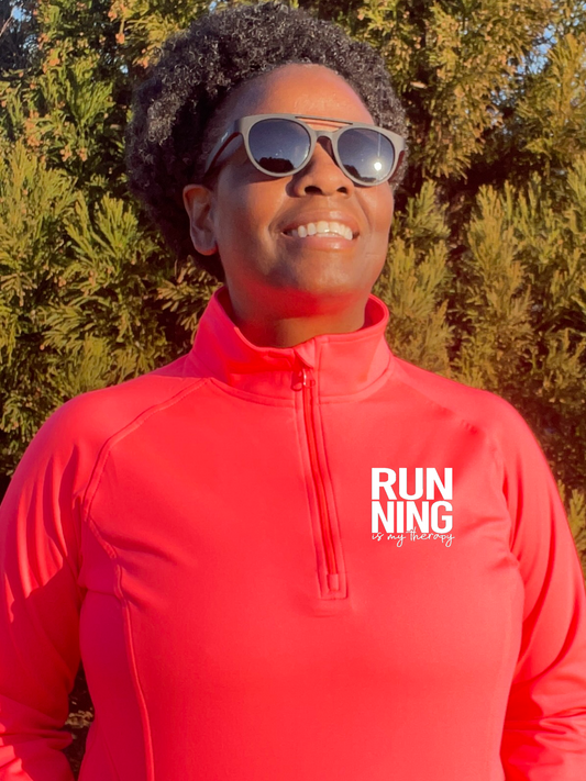 Running is My Therapy 1/4 Zip Performance Pullover