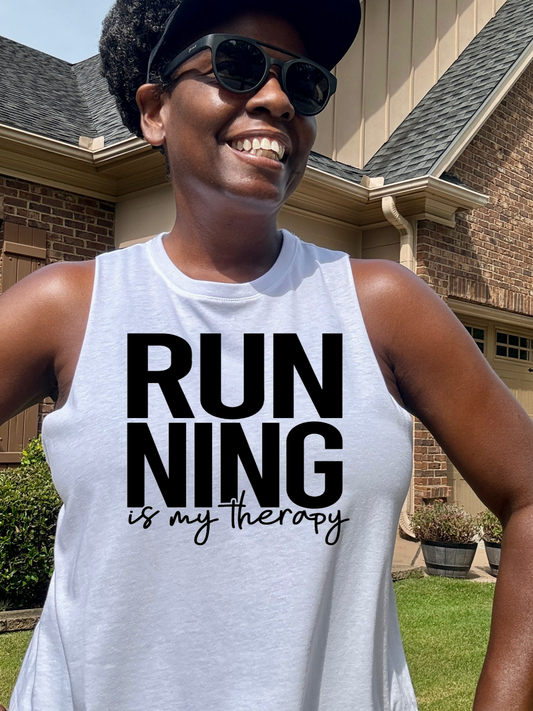 Running is My Therapy Racerback Crop Tank