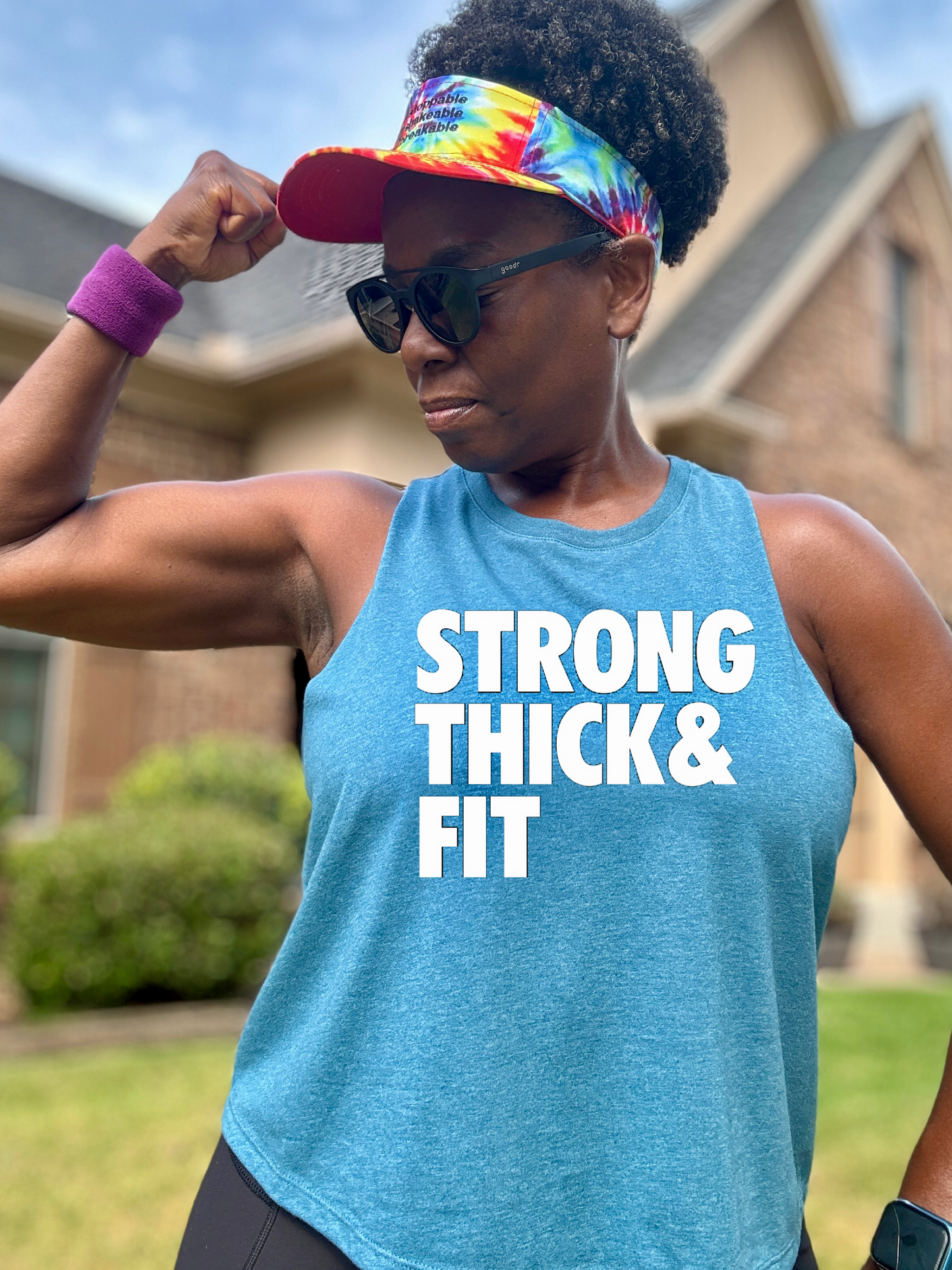Strong Thick Fit  Racerback Crop Tank