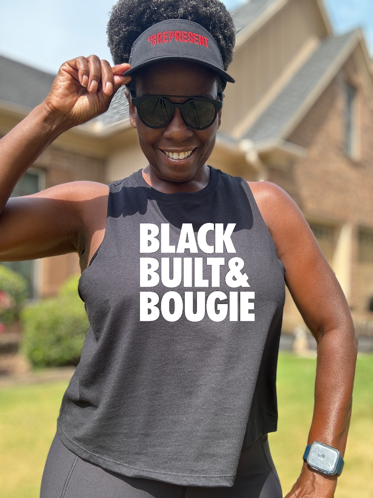 Black Built Bougie Racerback Crop Tank
