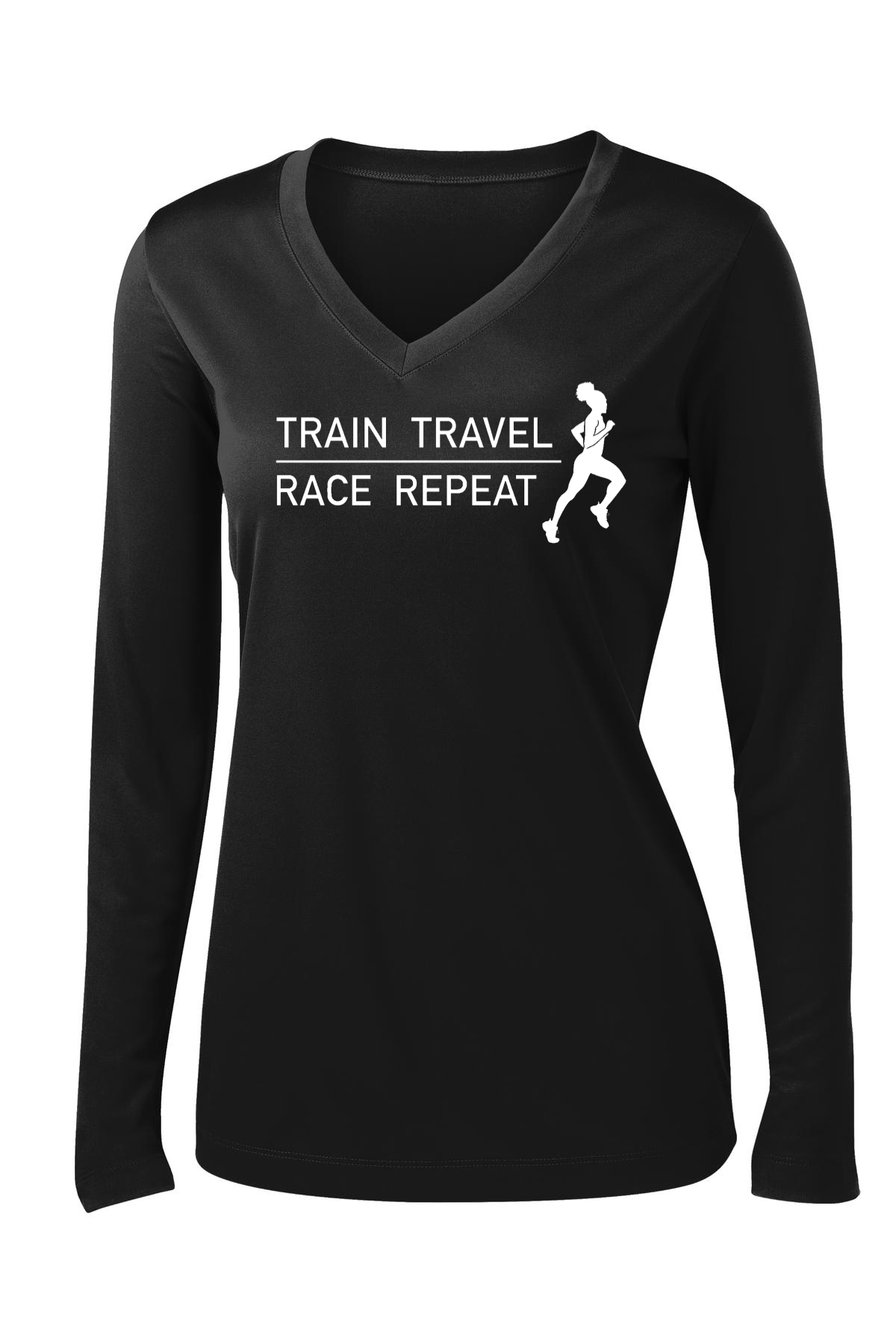 Train Travel Race Repeat Long Sleeve T-shirt