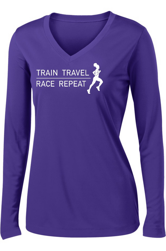 Train Travel Race Repeat Long Sleeve T-shirt