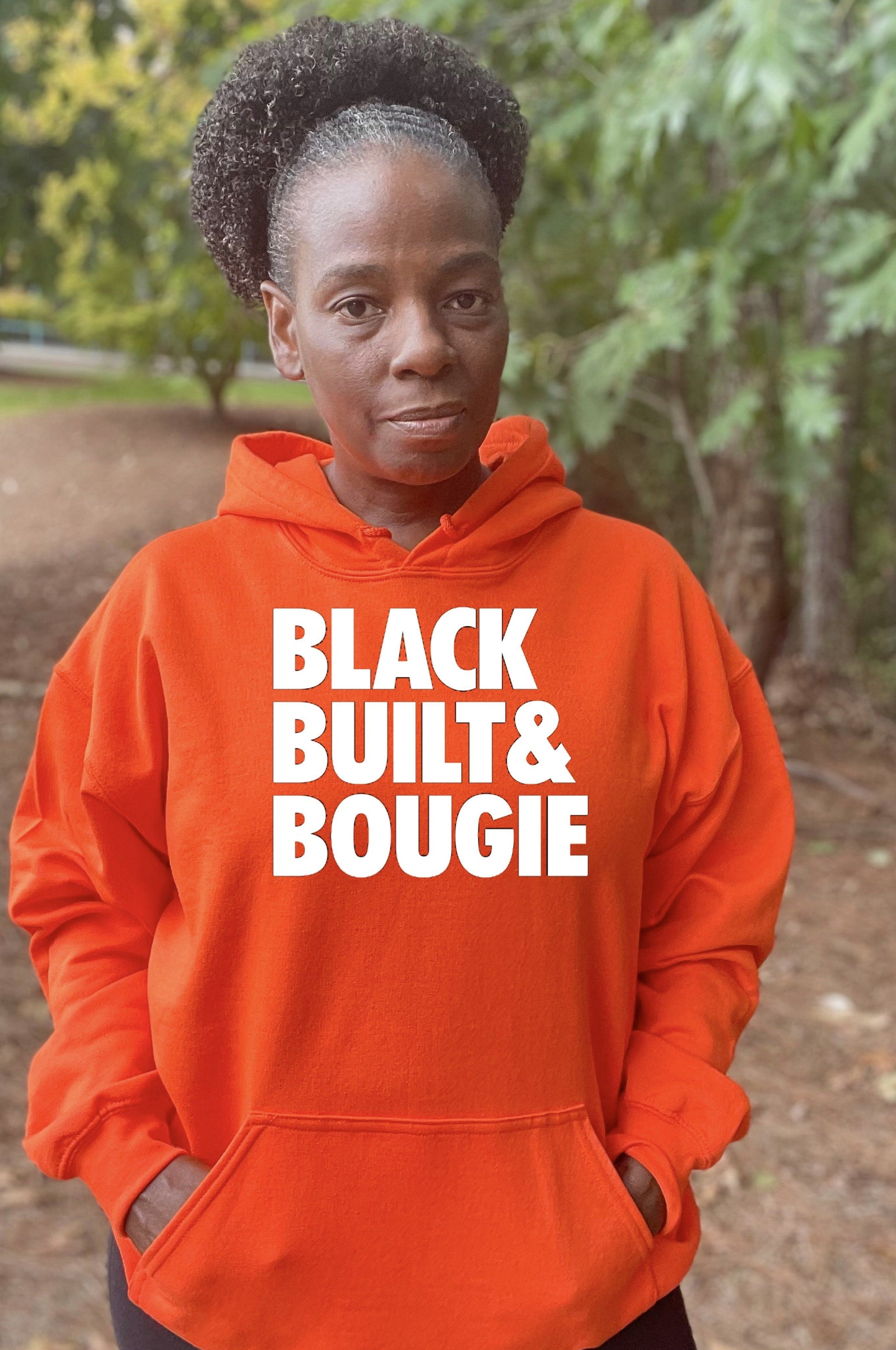 Black Built Bougie Bright Colors Hoodie Hoodie Gildan S Orange 