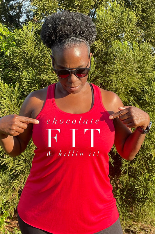 Chocolate Fit & Killin it Racerback Tank Top