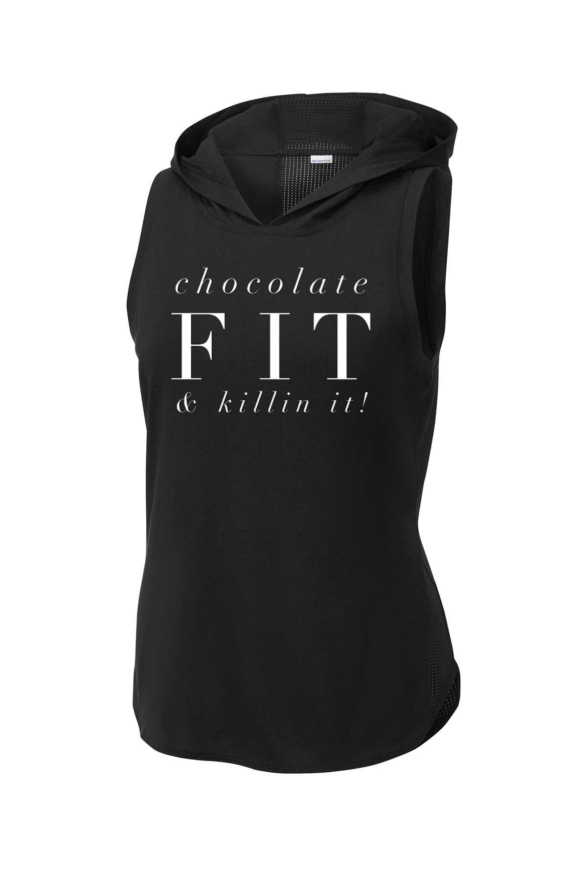 Chocolate Fit & Killin It  Fitness Hoodie Tank Top