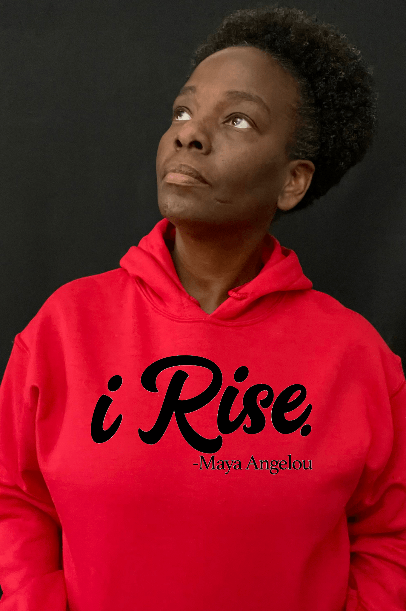 I Rise red Unisex Hoodie for black history month 