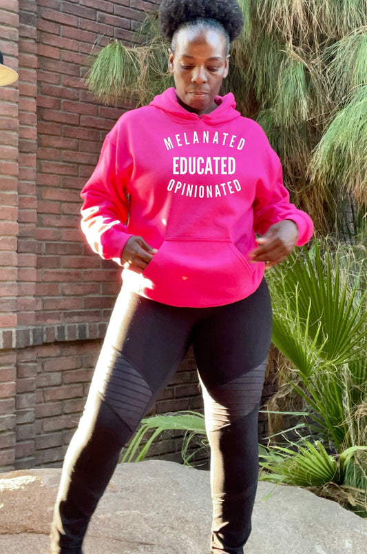 Melanated Educated Opinionated Bright Colors Hoodie Hoodie Gildan S Berry 