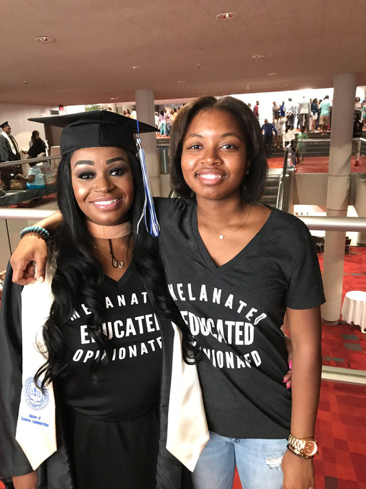Melanated Educated Opinionated V Neck T Shirt T shirt Bella 