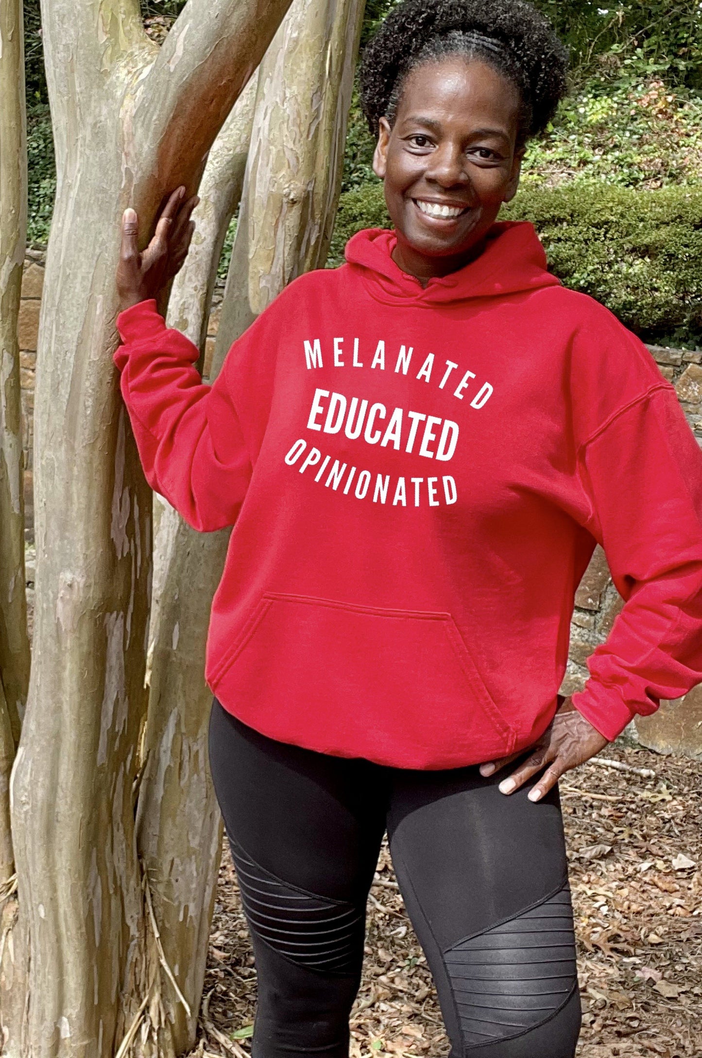 Melanated Educated Opinionated Bright Colors Hoodie Hoodie Gildan S Red 