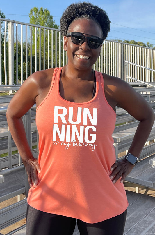 Running is My Therapy Racerback Tank Top