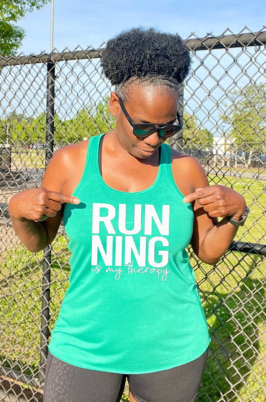 Running is My Therapy Racerback Tank Top